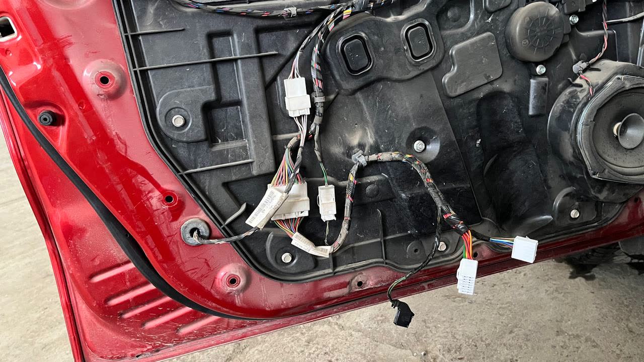 Third angle of the empty door-trim light pocket
