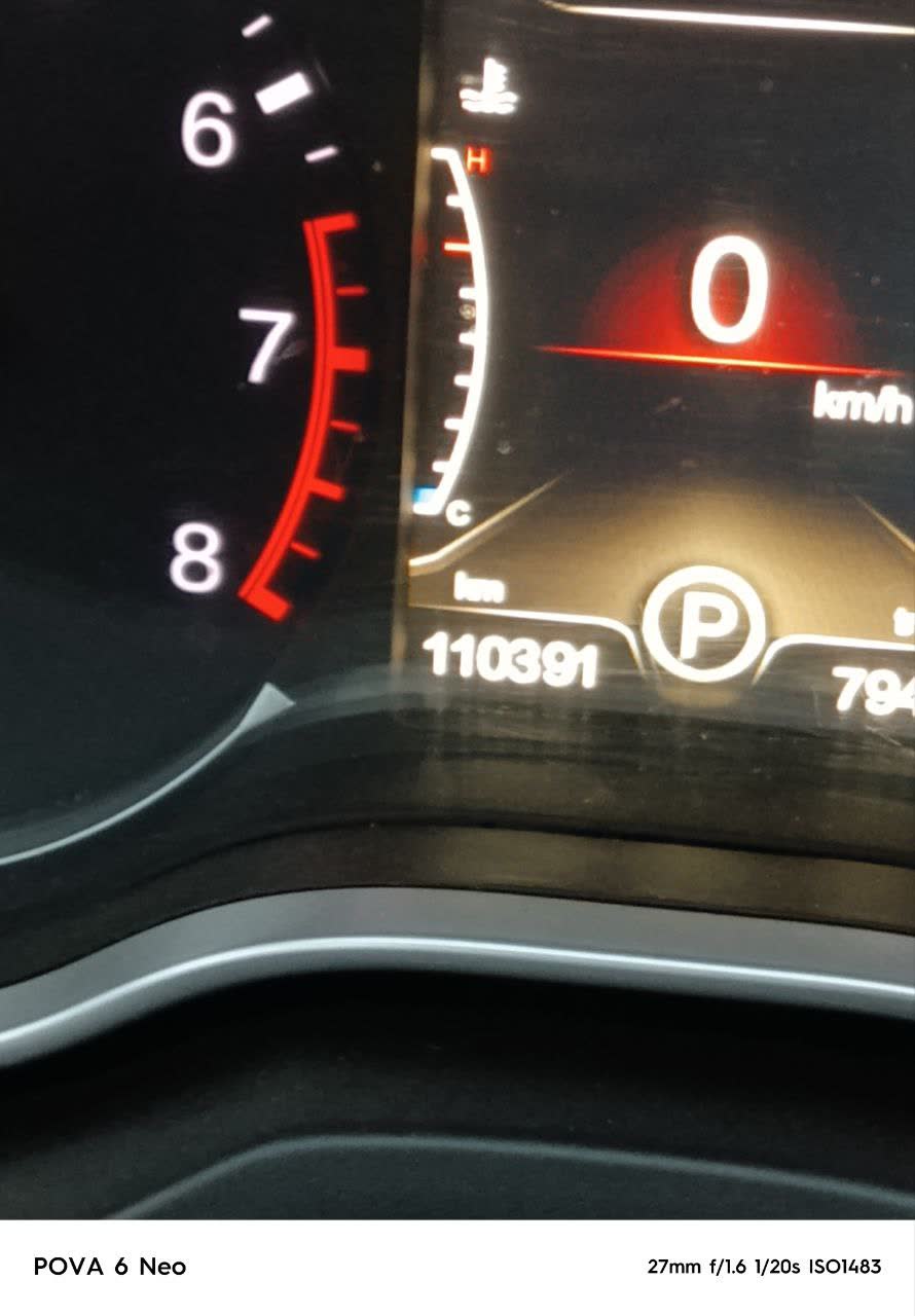 POVA screenshot mid-warmup showing new indicator appearing on the instrument cluster as engine temperature rises