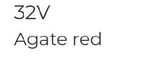 Paint color specification card showing "32V Agate red" with color swatch