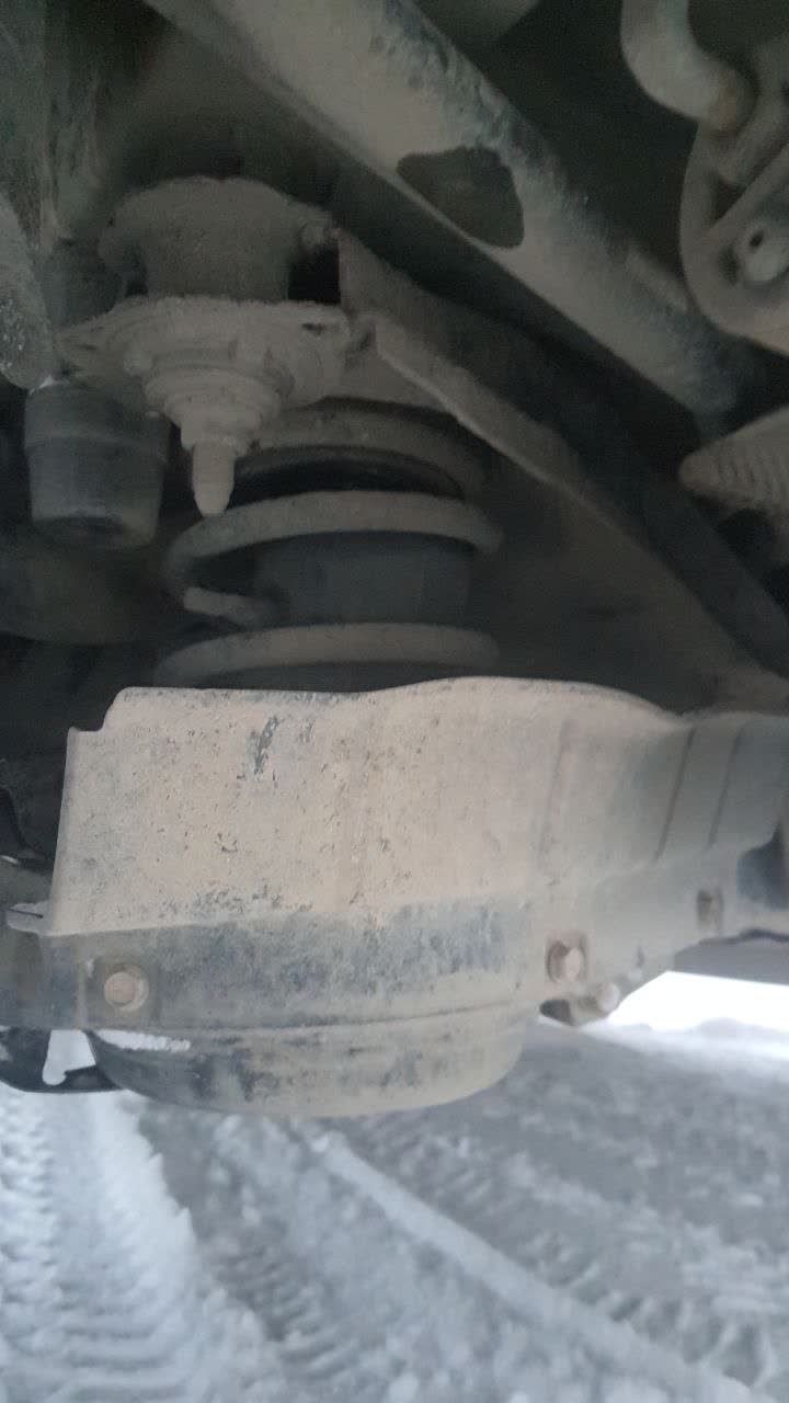 Pneumatic strut installed on the rear suspension in place of the bump stop