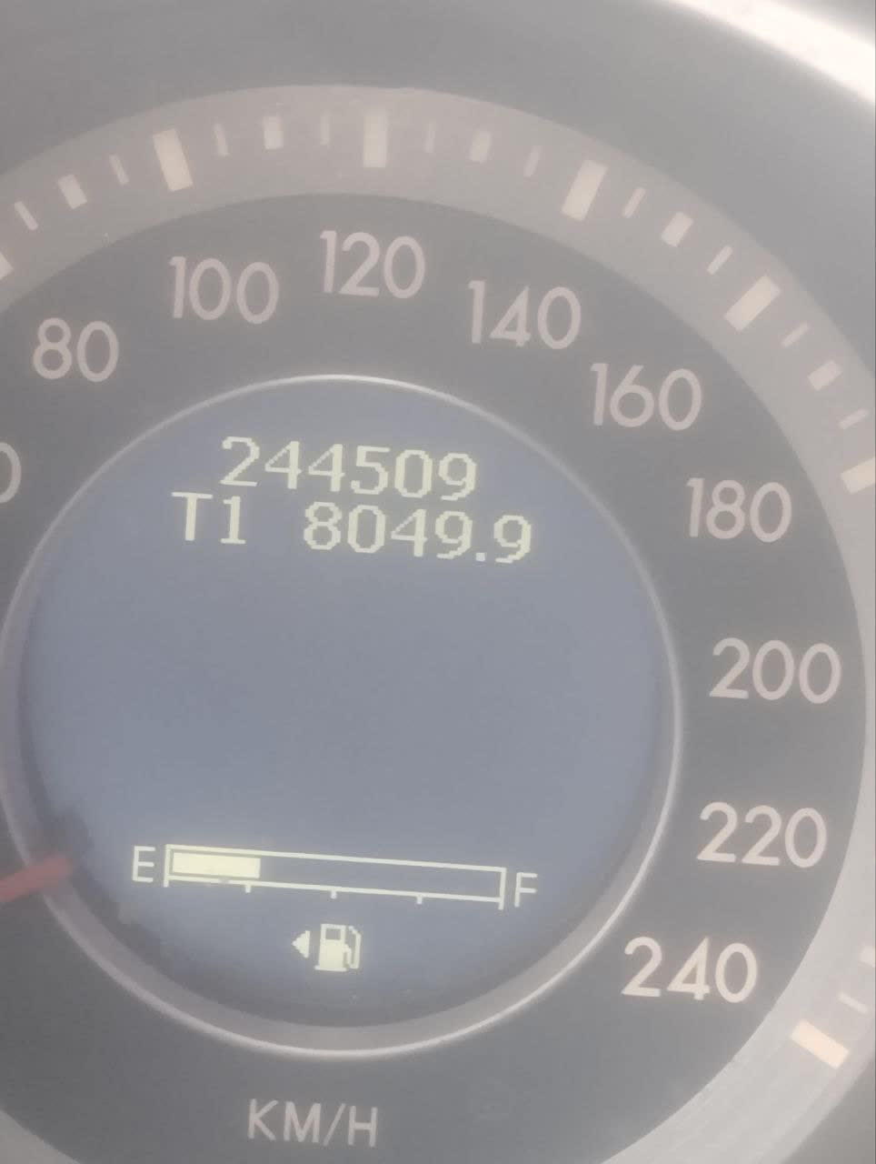 Dashboard photo showing odometer reading 245,782 km