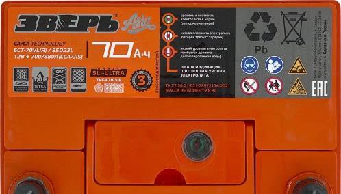 Diagram showing the battery tray's interior dimensions and attachment points