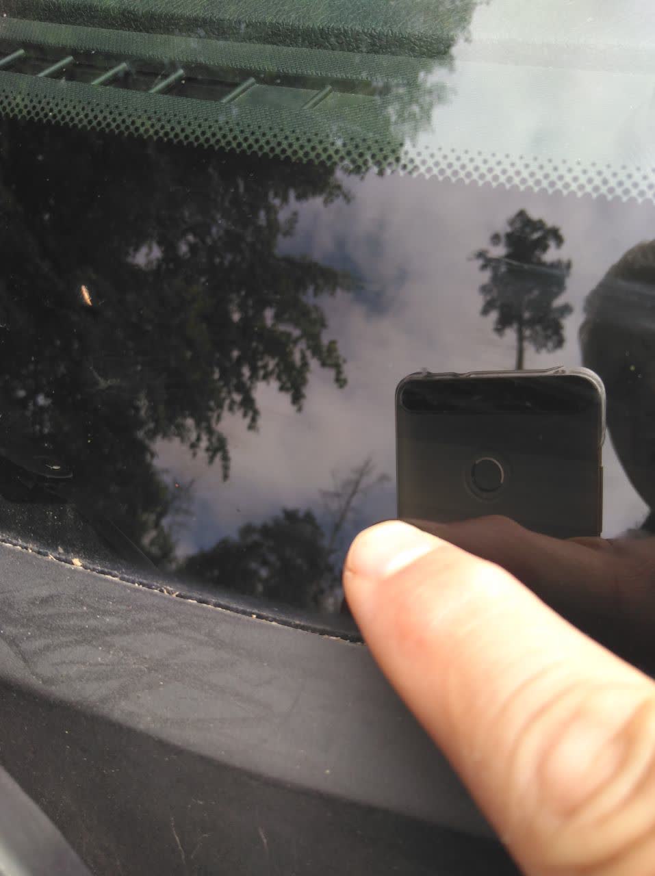 Windshield VIN window photo, another example