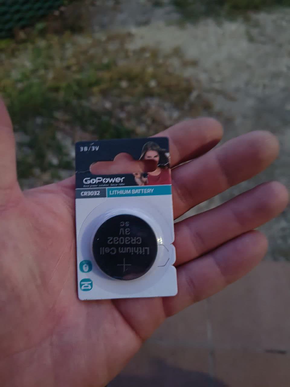 StarLine key fob battery compartment, showing thin battery type