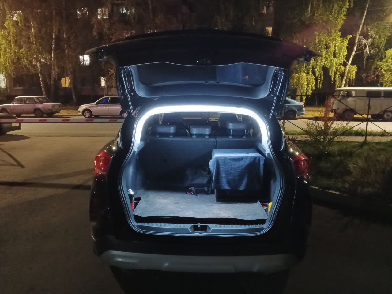 Photo of installed LED light fixture in vehicle interior