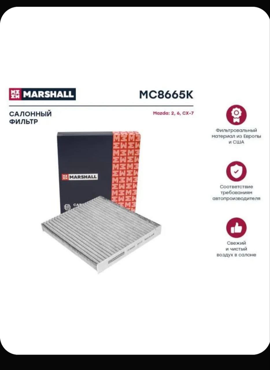 Photo of Marshall MC8665K carbon filter installed, fitting like OEM