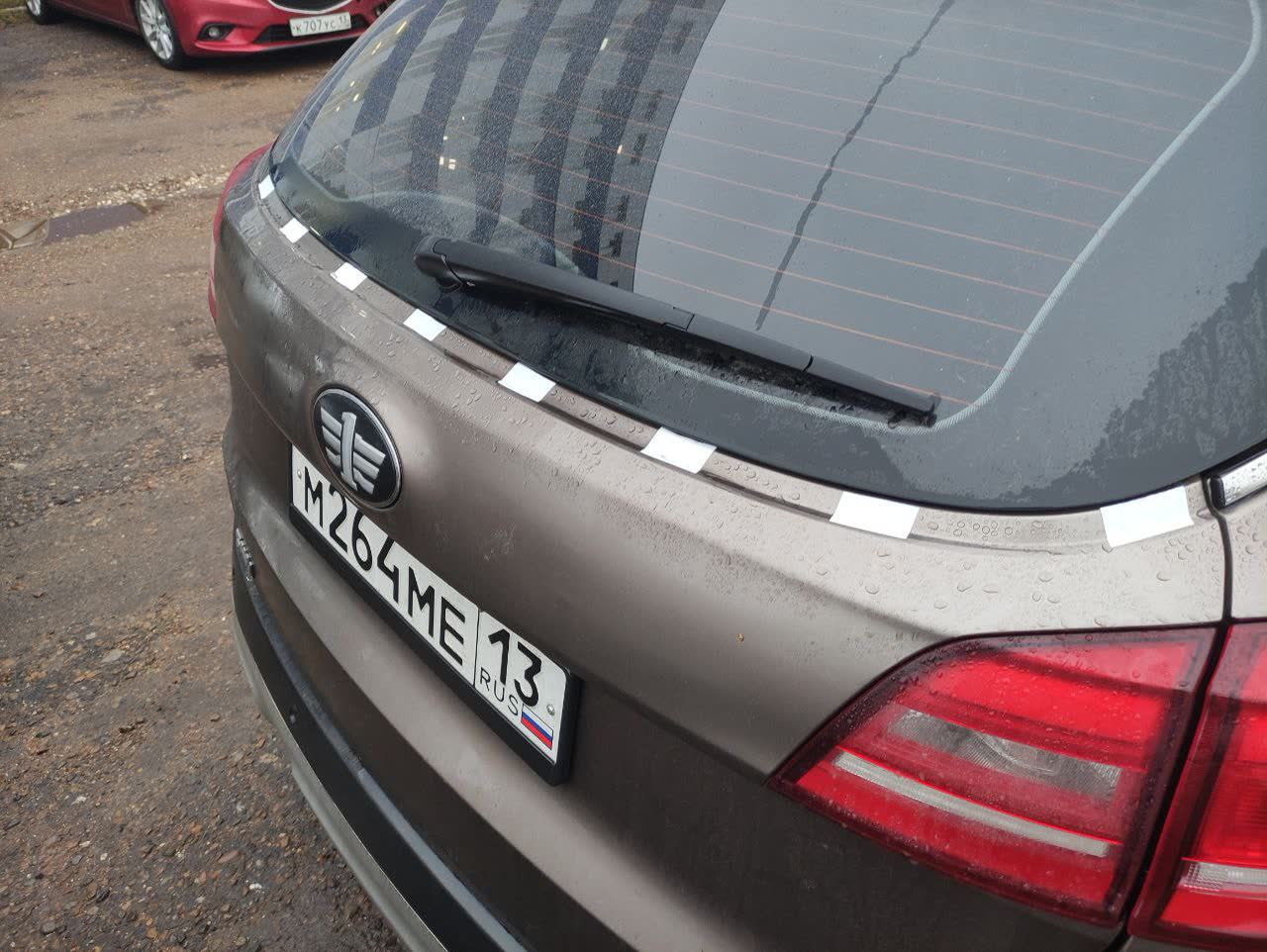 Hermetic sealant applied to rear door trim as a preventive measure