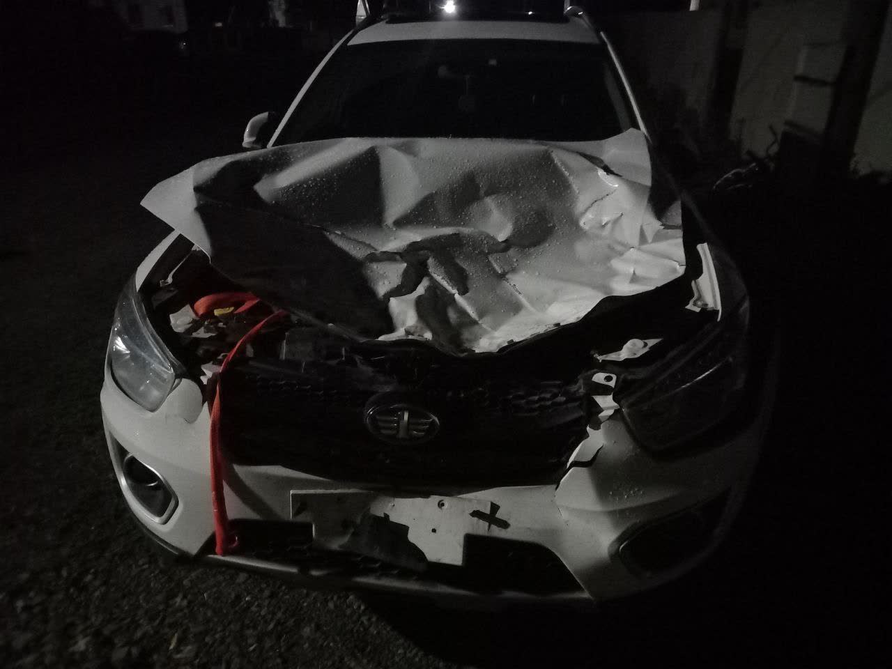 Photo of accident damage including multiple body panel damage