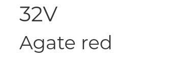 Paint code reference showing "32V Agate red" for restyled red models
