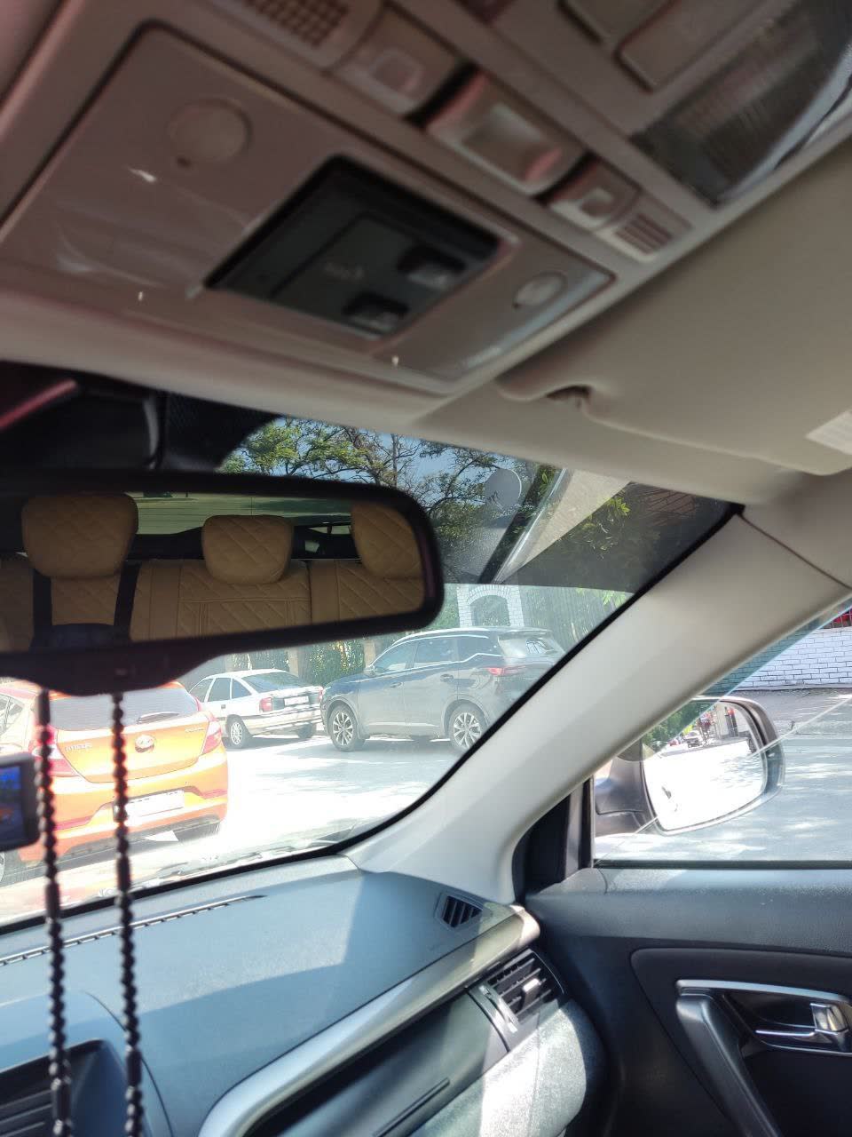 Tint strip installation, alternate angle