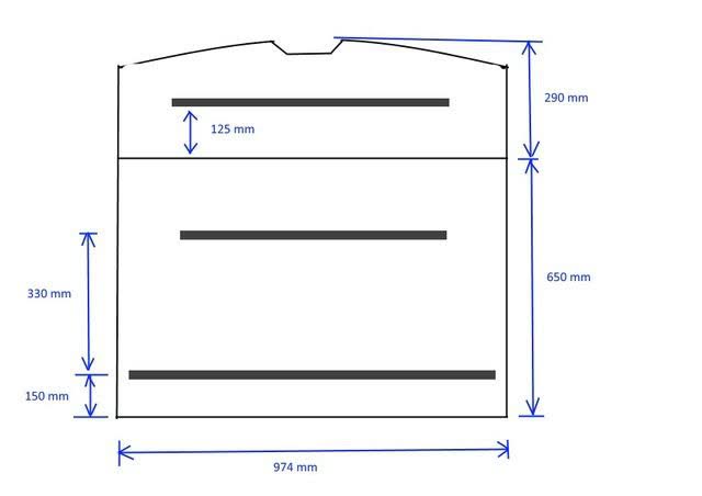 Photo of the 18mm plywood reinforcement piece cut to fit the trunk floor over the spare wheel area